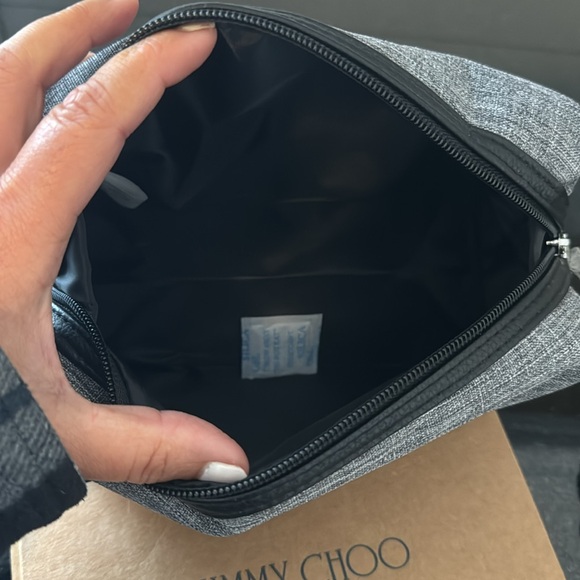 BNWT Jimmy Choo Toiletry Pouch Gray 9” X9” X4” - Picture 6 of 6